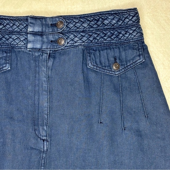 Free People High Waist Denim Braided Baby Mini Skirt - Picture 5 of 15